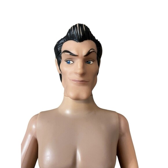 Disney Gaston Doll Beauty and the Beast Figure Black Hair Ponytail 12" Read - Picture 2 of 6